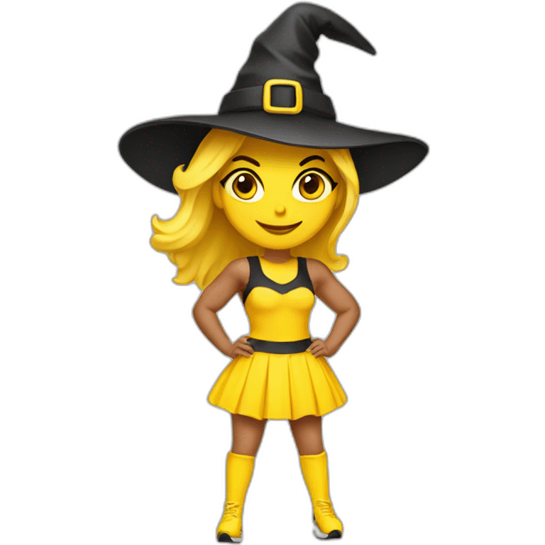 Sexy yellow Witch sportswoman emoji