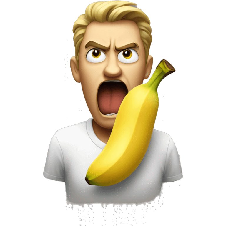 Angry face with banana emoji