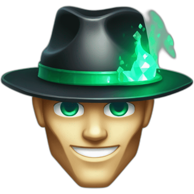 Pixel Fedora Halloween Head Diamond Obsidian Emerald Flame Shiny Glow Reward Legendary Unique Epic Mystery emoji