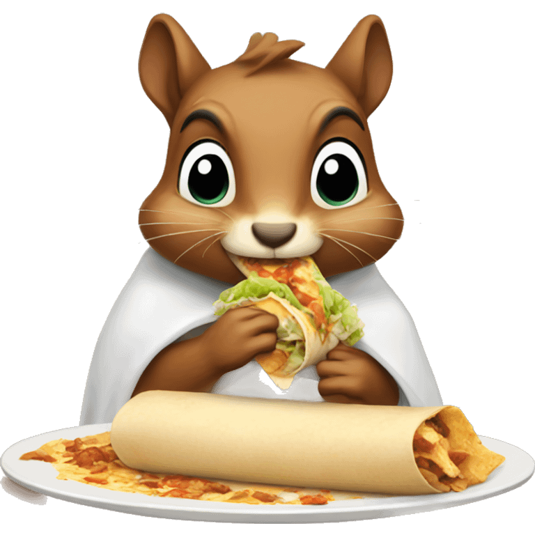 Squirrel devouring burrito emoji