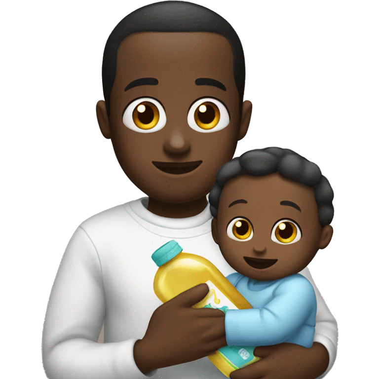 Diddy holding a baby oil bottle  emoji