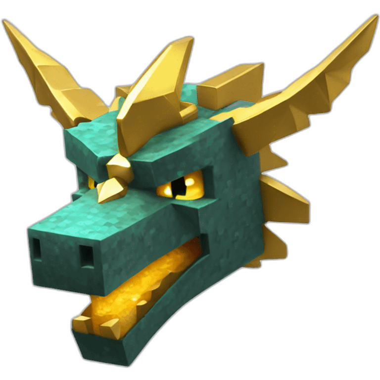 Minecraft Glitter Gold Dragon Head With Diamond Horn emoji