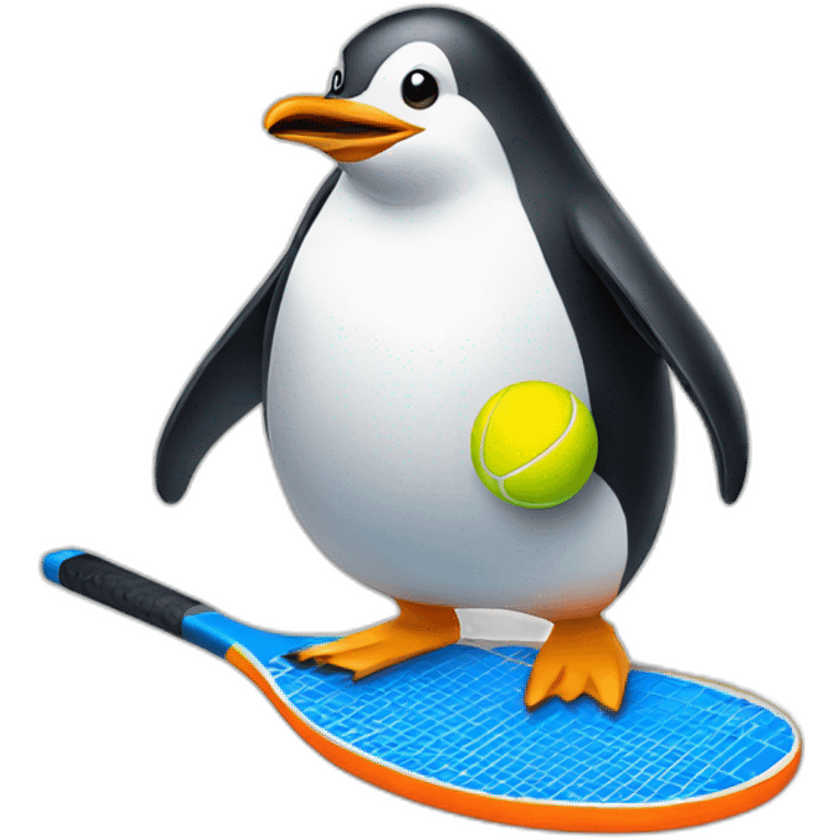 penguin playing paddle tennis emoji