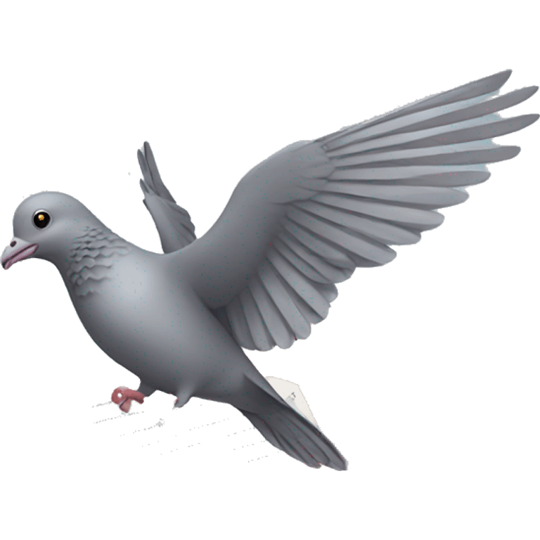 flying pigeon with a letter emoji