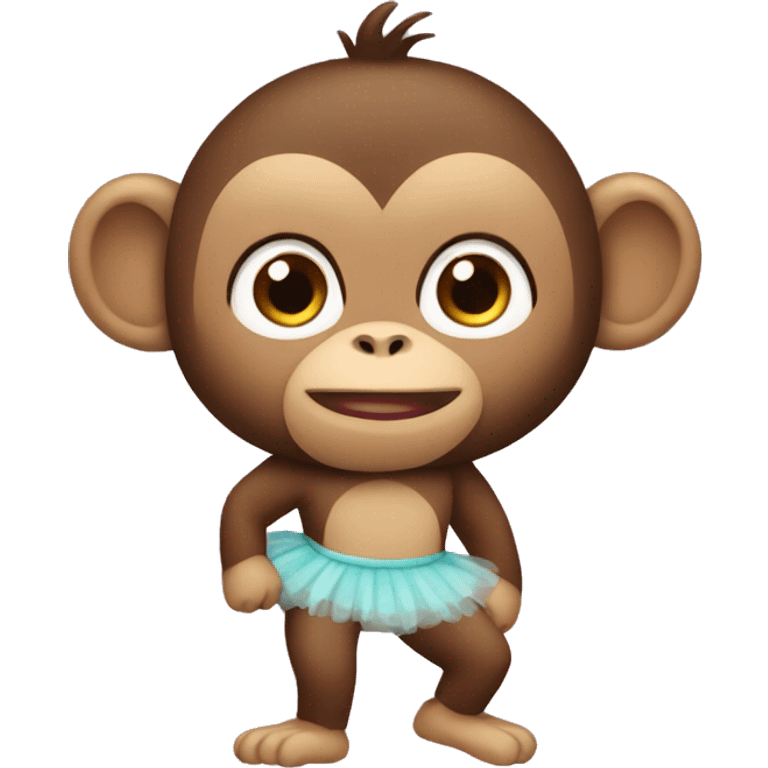 A monkey wearing a tutu emoji