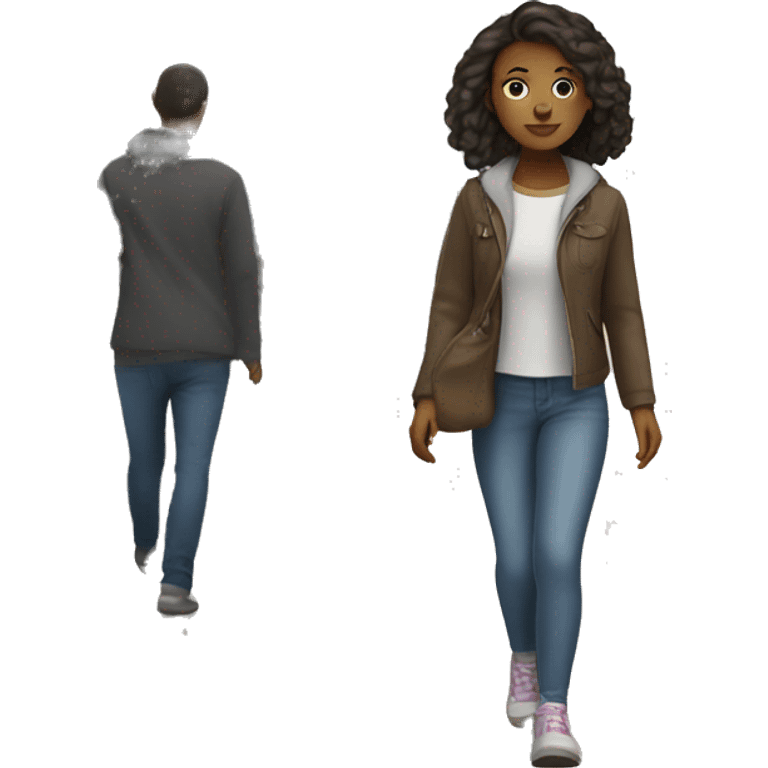 Girl walking through city emoji