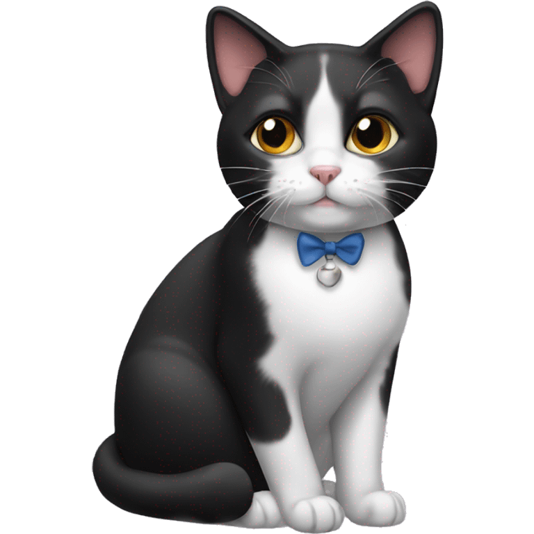 female tuxedo cat emoji