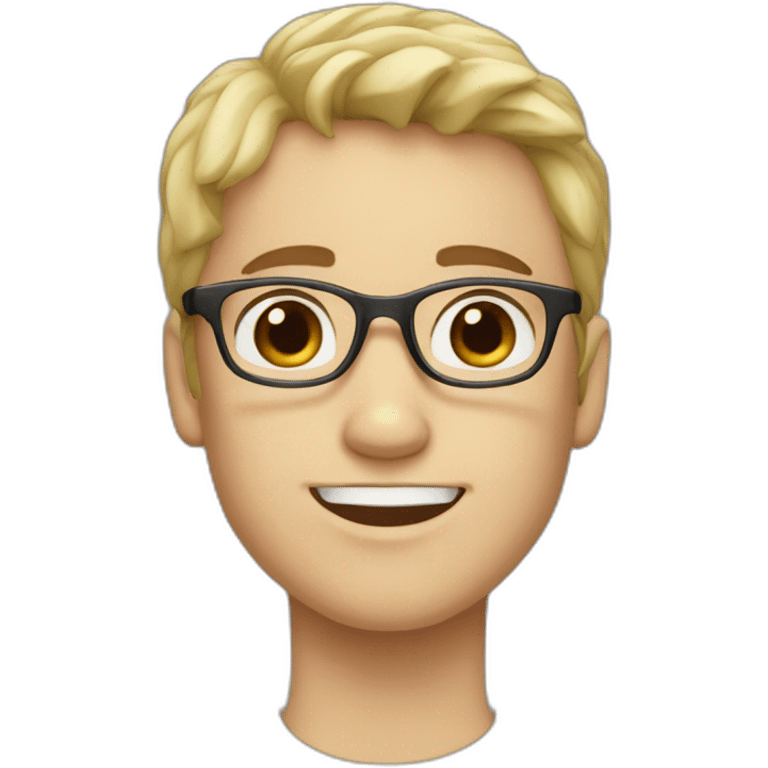 white and blond and brown hair with glasses boy emoji