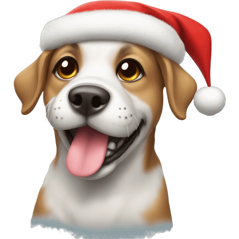 dog with christmas hat emoji