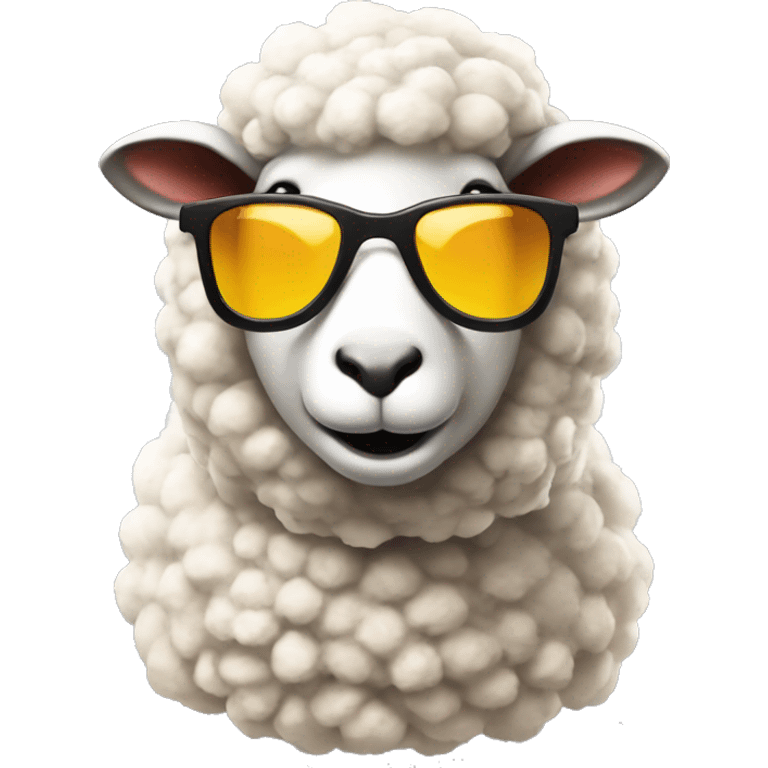 Create a sheep from catan wearing sunglasses while playing catan emoji