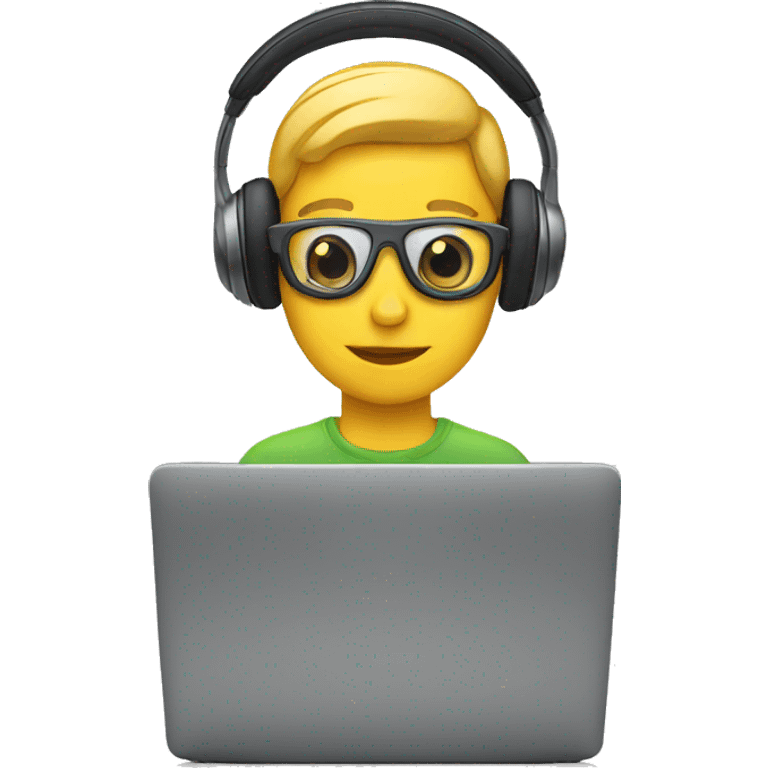 laptop user with headphones emoji