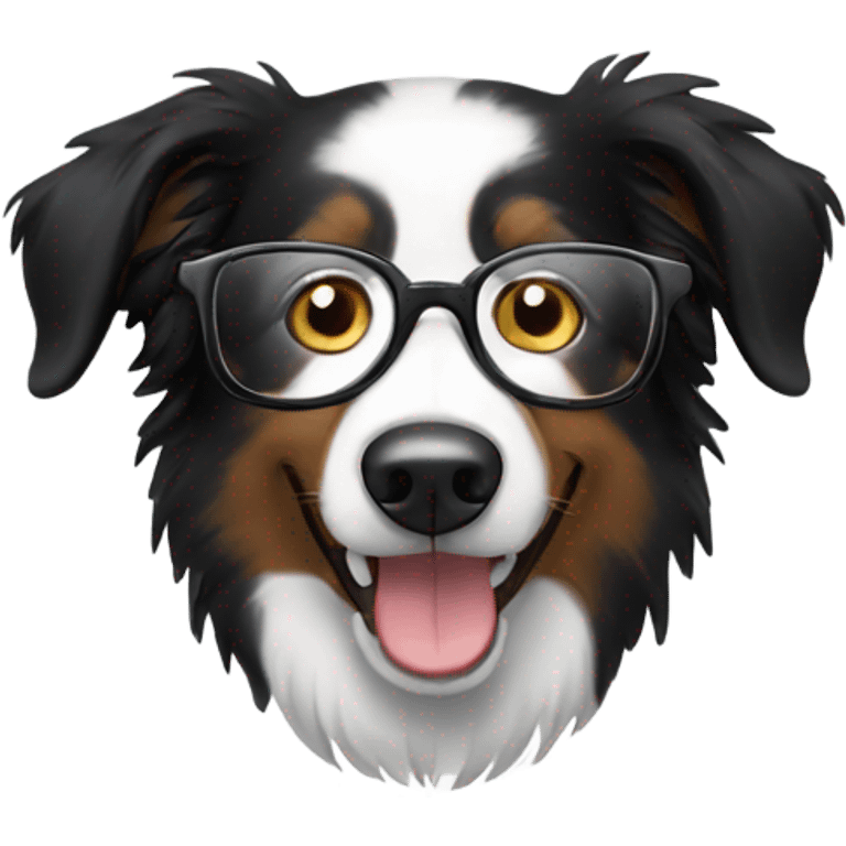 Border collie wearing glasses  emoji