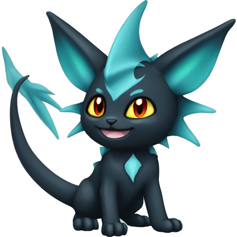 Black Edgy Ethereal Vaporeon-Litten-Torracat full body emoji