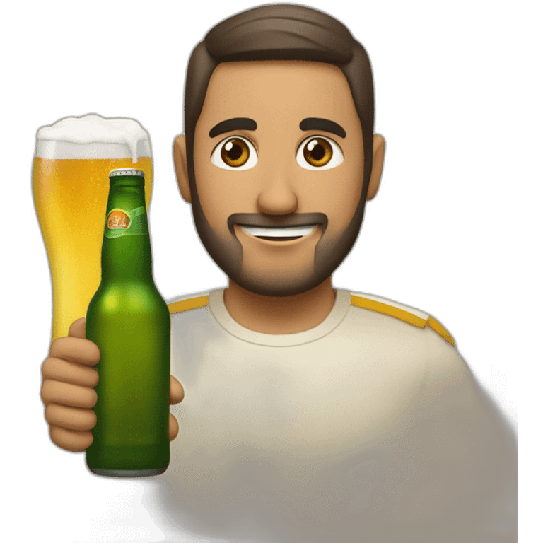 Tucán con una cerveza emoji