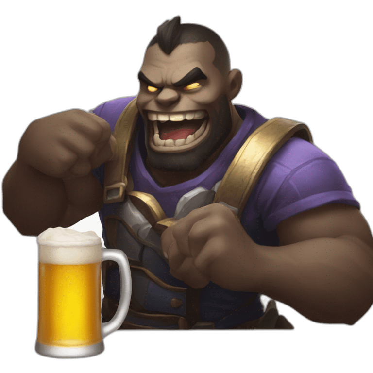 Sion from League of Legends grabbing a beer emoji