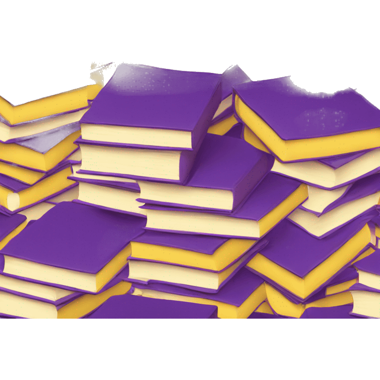 Purple and yellow books in a pile emoji