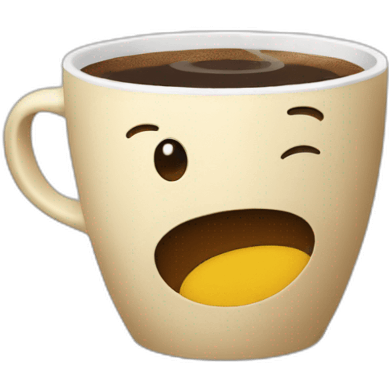 coffee cup with a speech bubble in the surface emoji