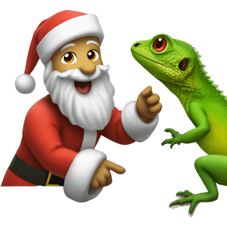 Lizard with santa haț emoji