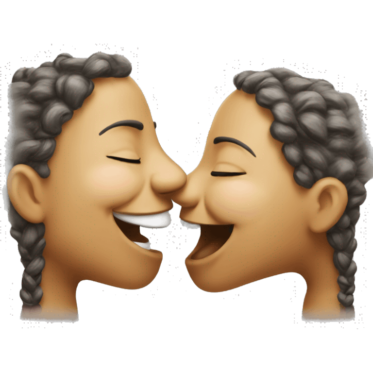 Two lilly tinos kissing eachother emoji