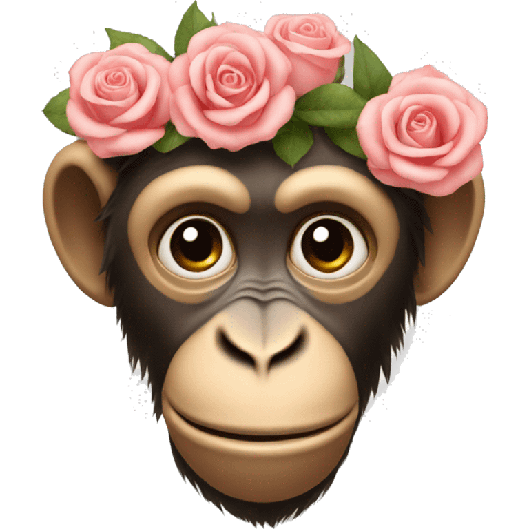 Emoji monkey face with roses on the head emoji