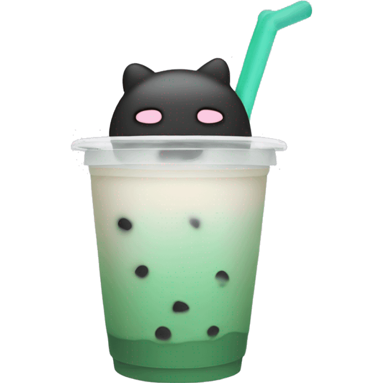 white boba tea in a plastic cup, no face emoji