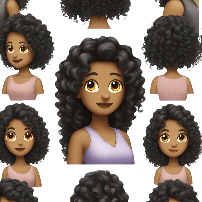 A girl with black curly hair  emoji