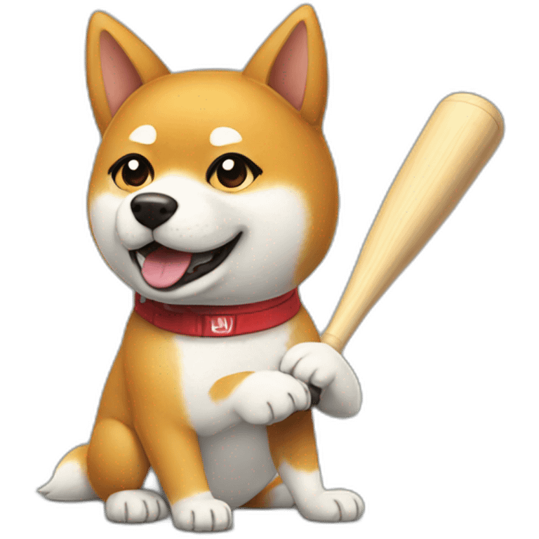 Shiba inu grab a basseball bat emoji