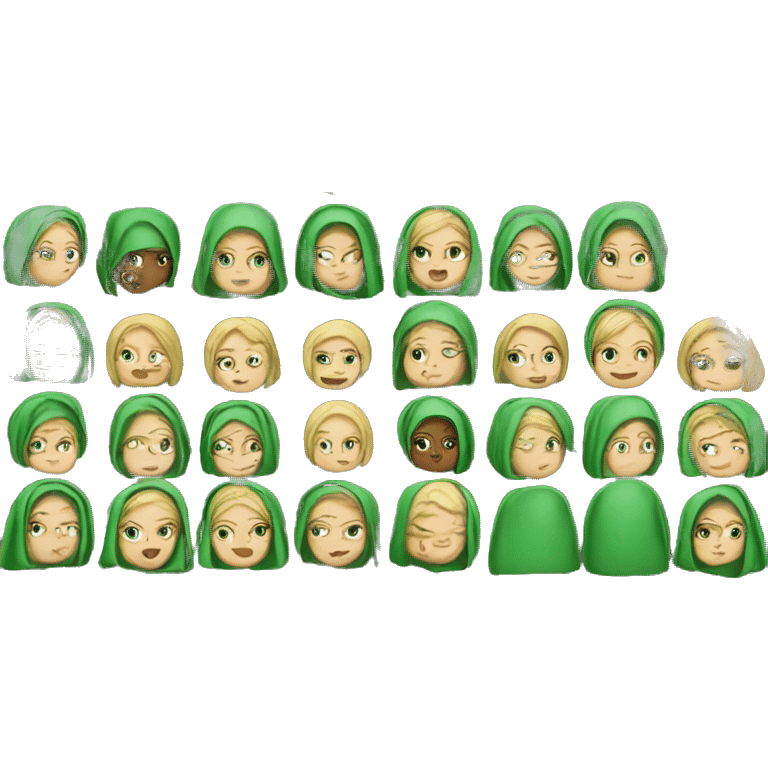 white girl with green hijab emoji