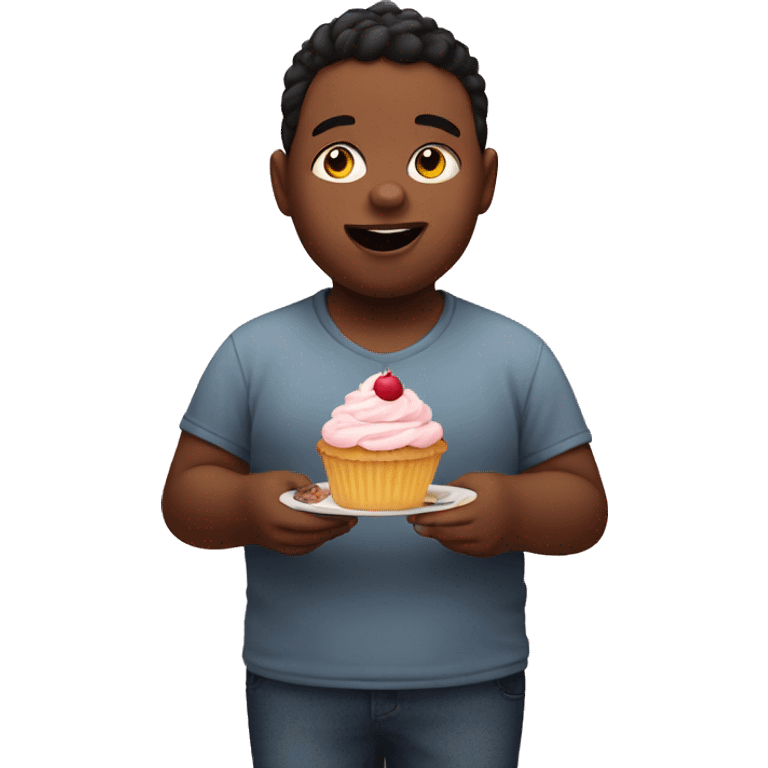 fat kid eating cupcakes  emoji