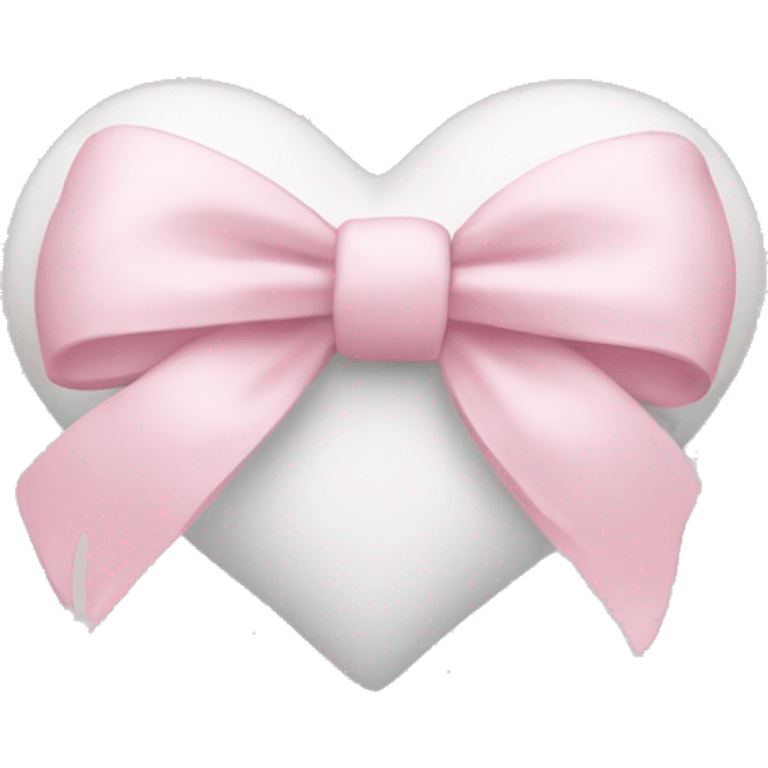 white heart and light pink bow emoji