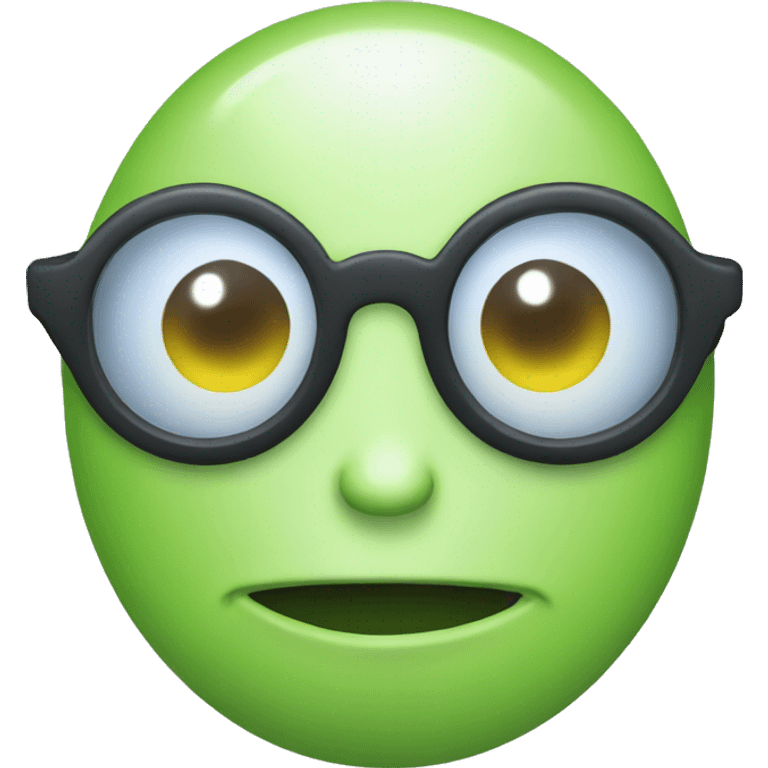 Alien glasses, round face, small body emoji