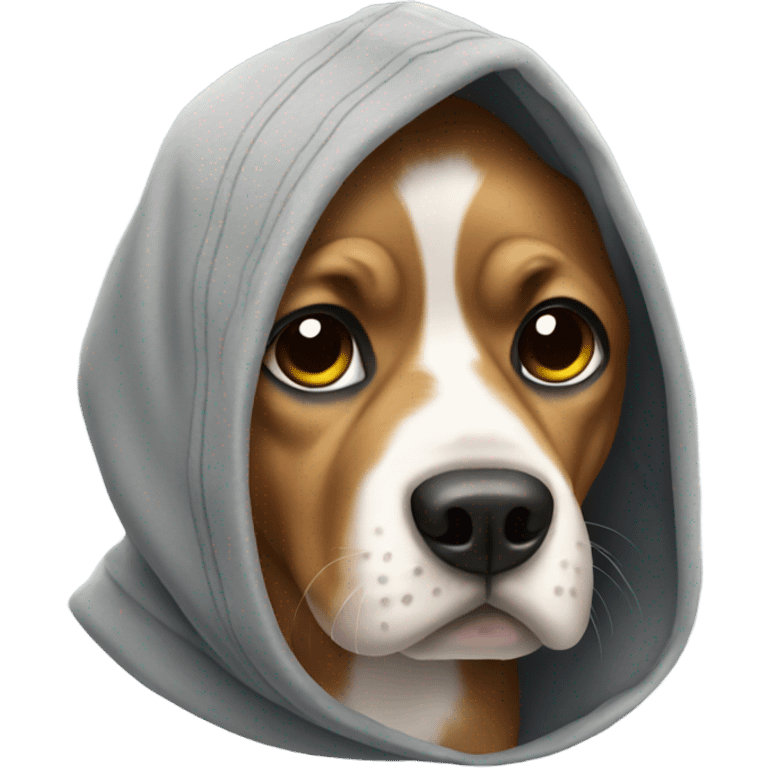 Dog wearing a hoodie emoji