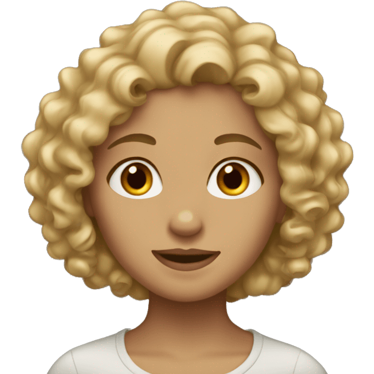 Girl with curly dirty blond hair  emoji