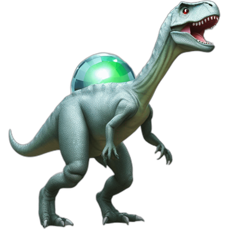 dino with a silver disco ball emoji