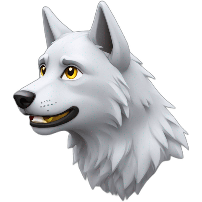 Loup avec un haut de forme  emoji