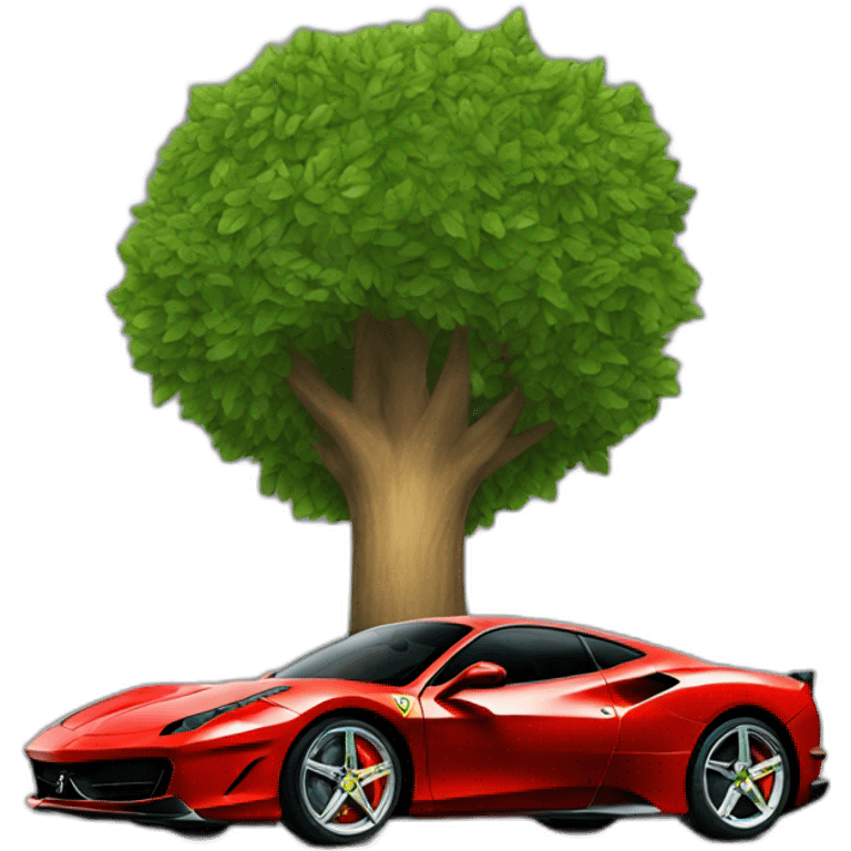 Ferarri and tree emoji