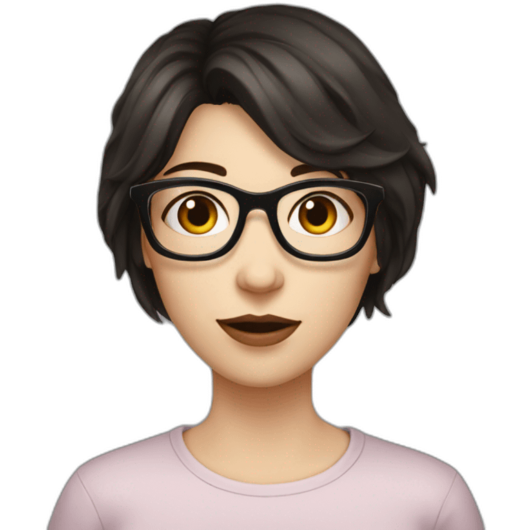 Ex girlfriend short glasses dark hair white skin emoji