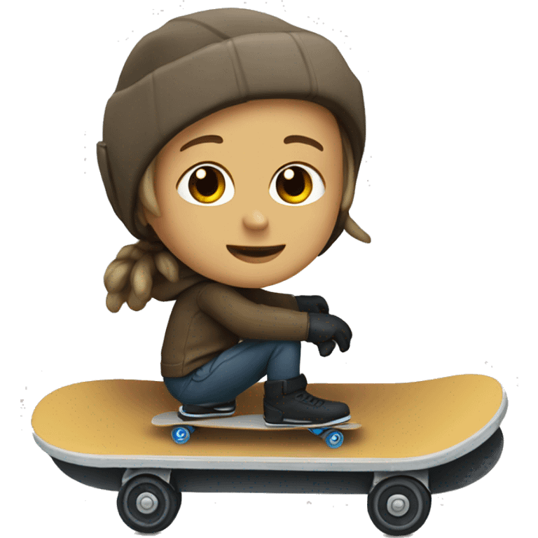 Castor en patineta emoji