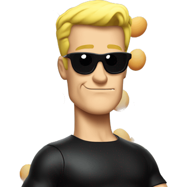 Johnny bravo eating eggs emoji