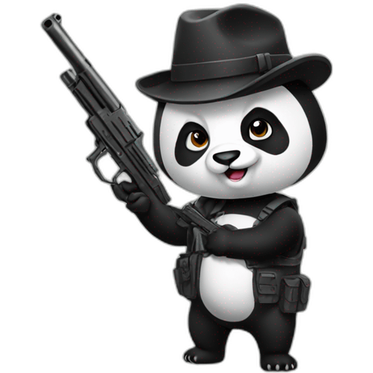 Panda with a gun iOS smiley style emoji