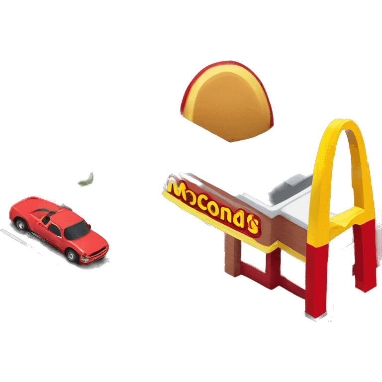 “McDonald’s store with the iconic golden arches, a red and yellow color scheme, and a simple, recognizable design that captures the essence of a fast food restaurant.” emoji