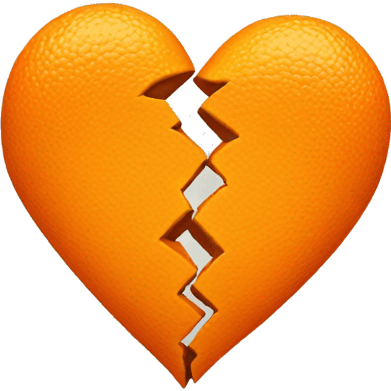 Orange broken heart emoji