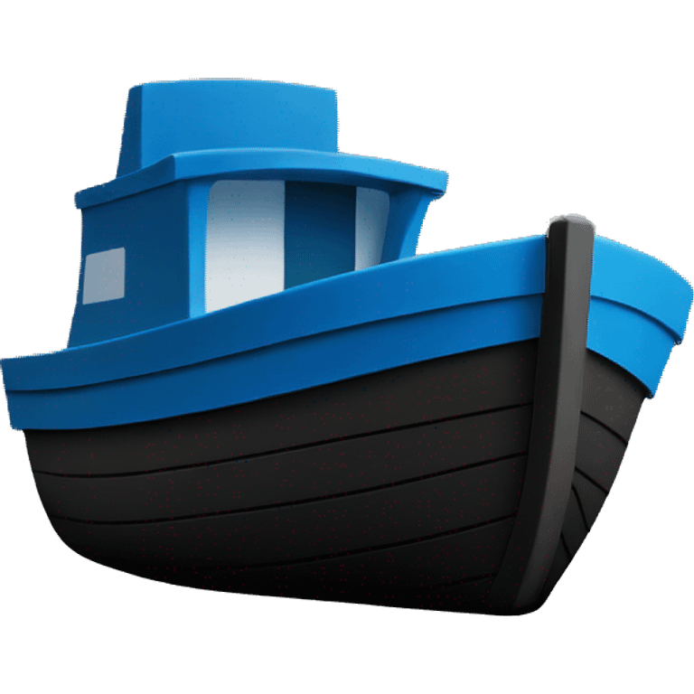 blue boat on black background  emoji