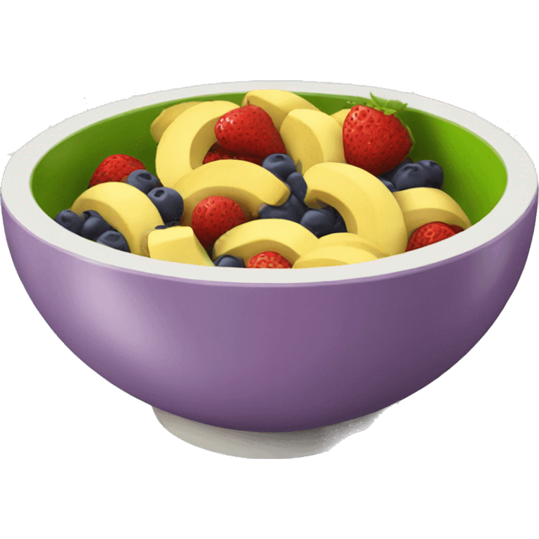 Acai fruit bowl with strawberries bananas  emoji