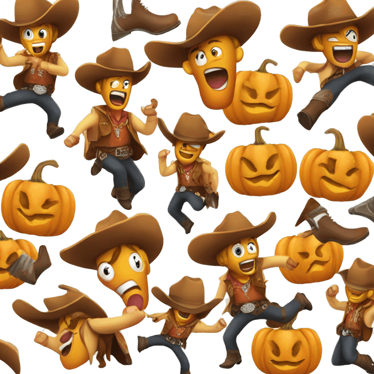 pumpkin spice cowboy excited screaming yeehaw emoji