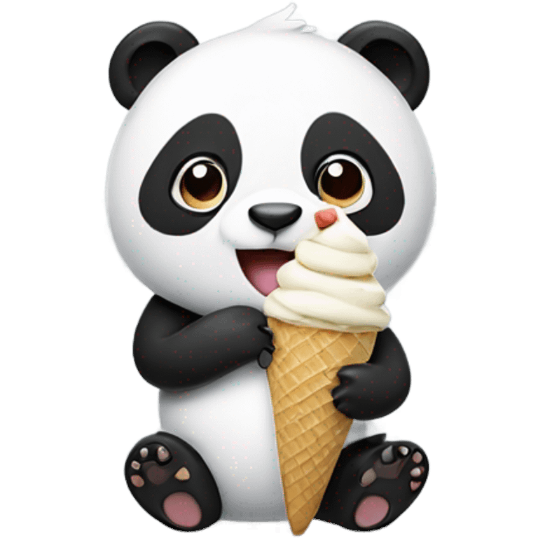 Panda eating ice cream emoji