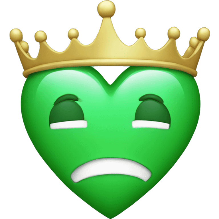 Green heart with crown emoji