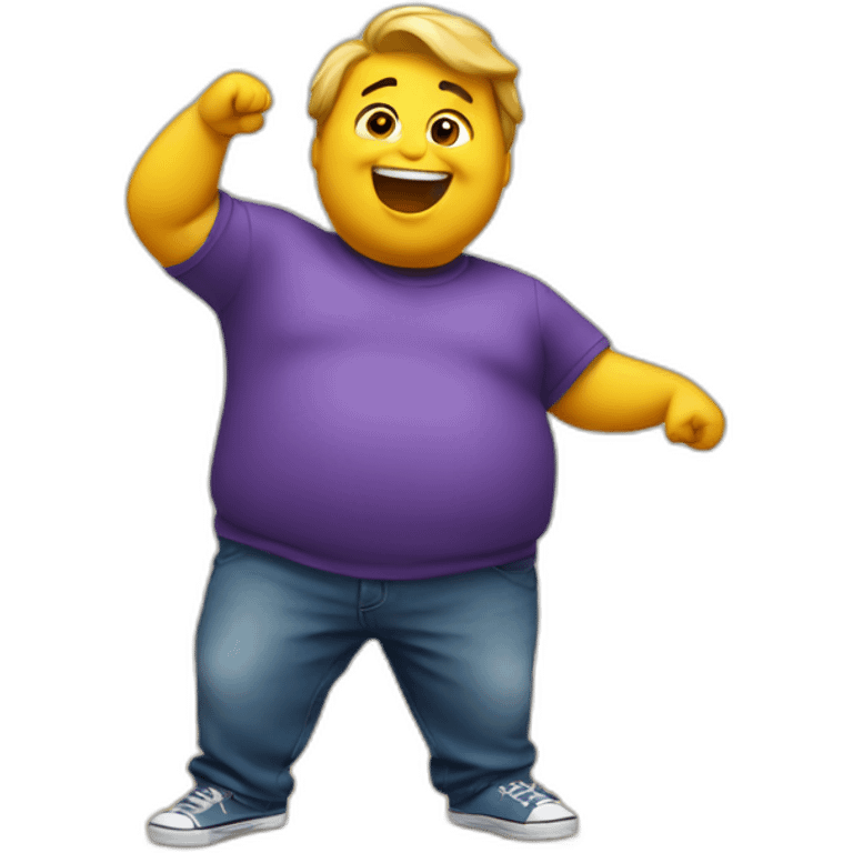 Fat boy dancing emoji