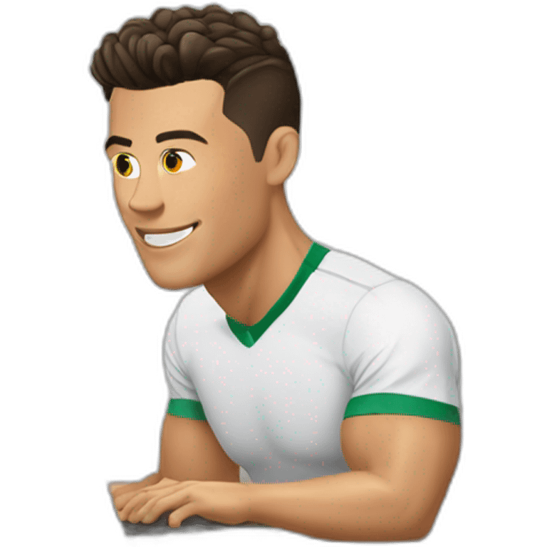 Cristiano ronaldo on his laptop emoji