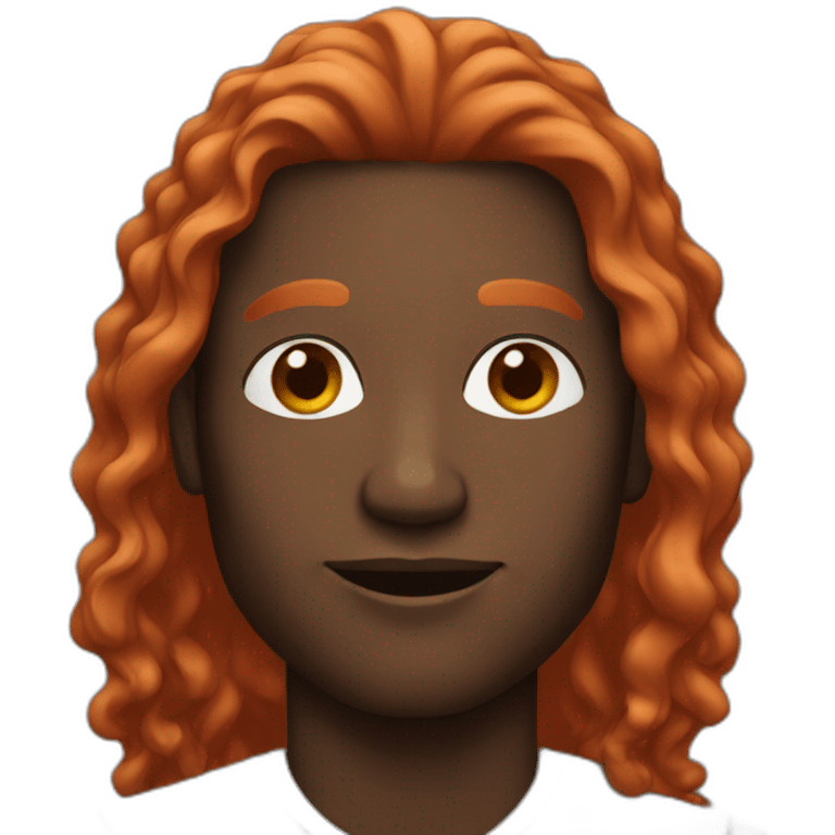 Black man with long red hair emoji